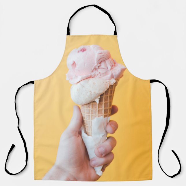 Strawberry ice cream on cone apron (Front)