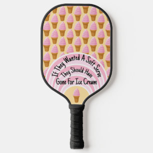 Strawberry Ice Cream Soft Serve Cones Cute Funny Pickleball Paddle