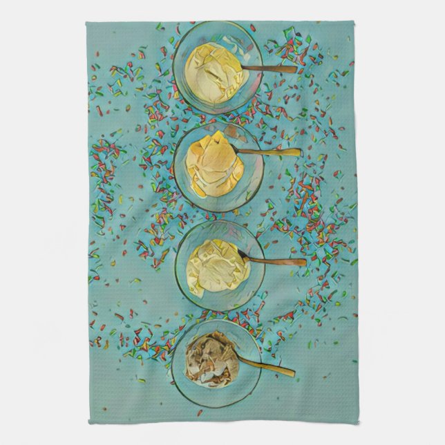 Strawberry ice cream tea towel (Vertical)