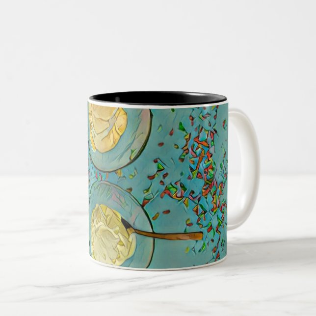 Strawberry ice cream Two-Tone coffee mug (Front Right)