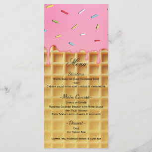 Strawberry Ice Cream Waffle Cone Birthday Menu