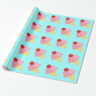 Strawberry Ice Cream Wrapping Paper