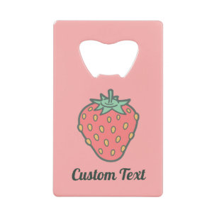 Strawberry Icon Credit Card Bottle Opener