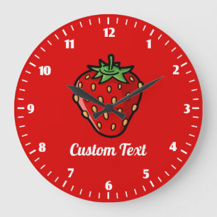 Strawberry Icon Large Clock