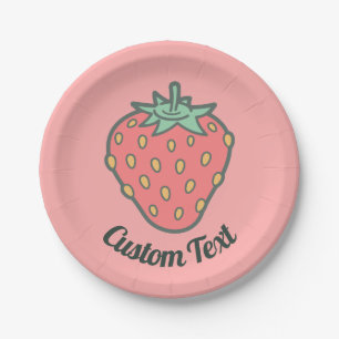 Strawberry Icon Paper Plate