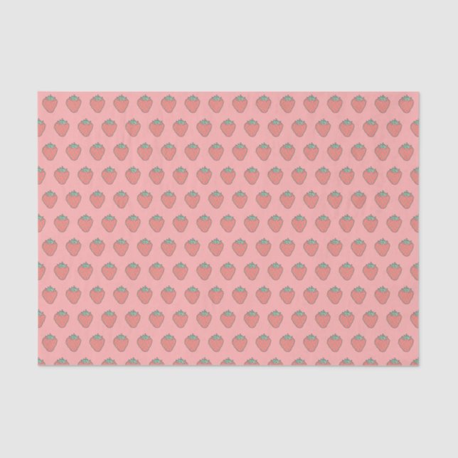 Strawberry Icon Pattern Tissue Paper (Front)