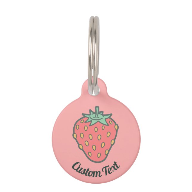 Strawberry Icon Pet ID Tag (Front)