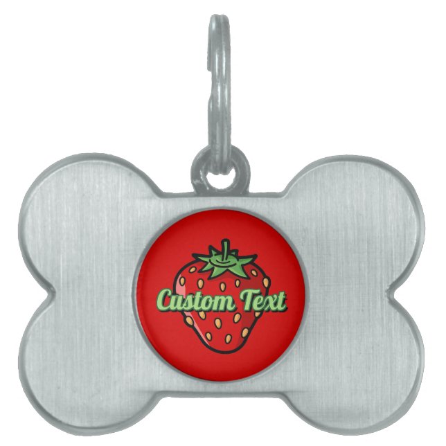 Strawberry Icon Pet ID Tag (Front)