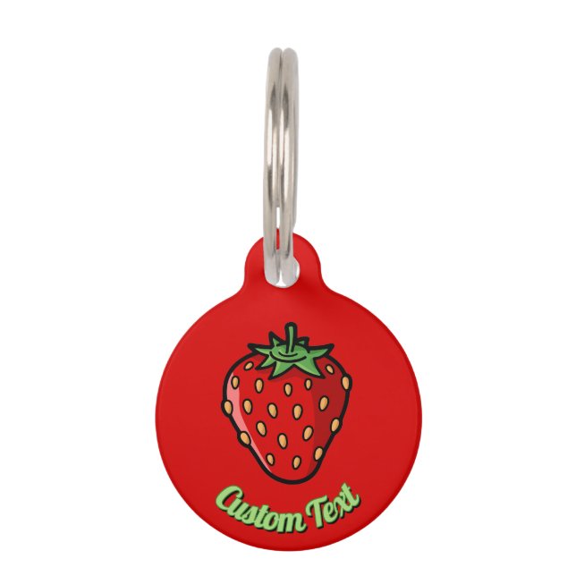 Strawberry Icon Pet ID Tag (Front)