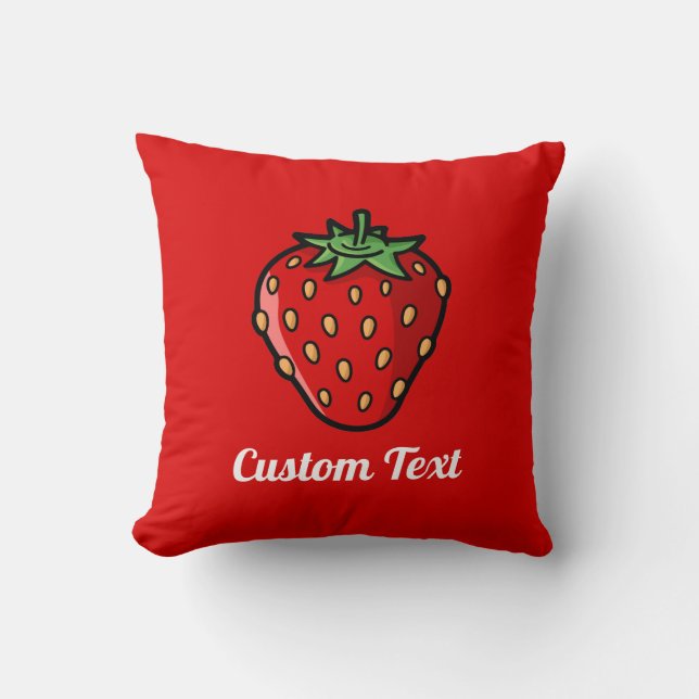 Strawberry Icon Throw Pillow (Front)
