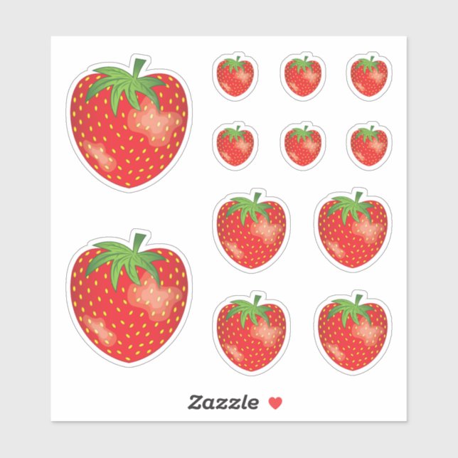 Strawberry Illustration In Three Sizes (Sheet)