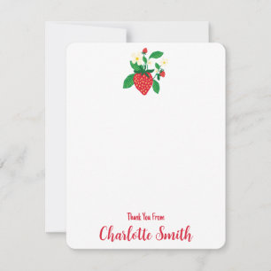 Strawberry Illustration Personalised Botanical Thank You Card