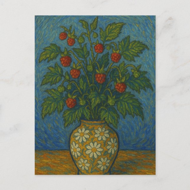 strawberry in vase Postcard (Front)