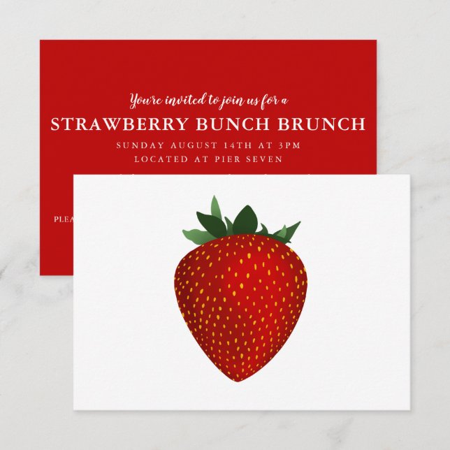 strawberry invitation (Front/Back)
