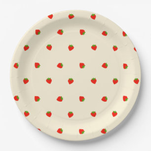 Strawberry (ivory) paper plate