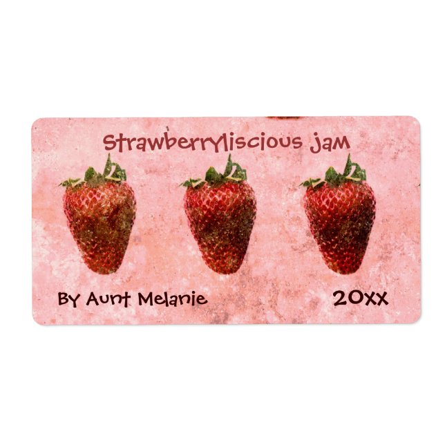 Strawberry jam canning label (Front)