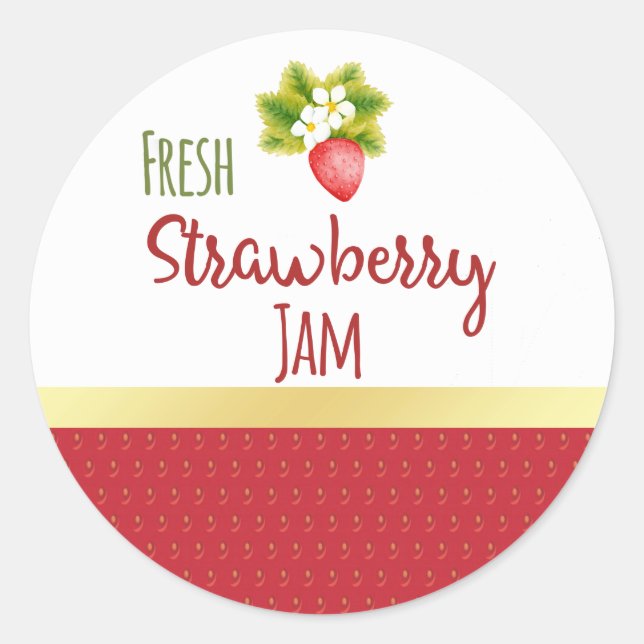 Strawberry Jam Canning Label (Front)