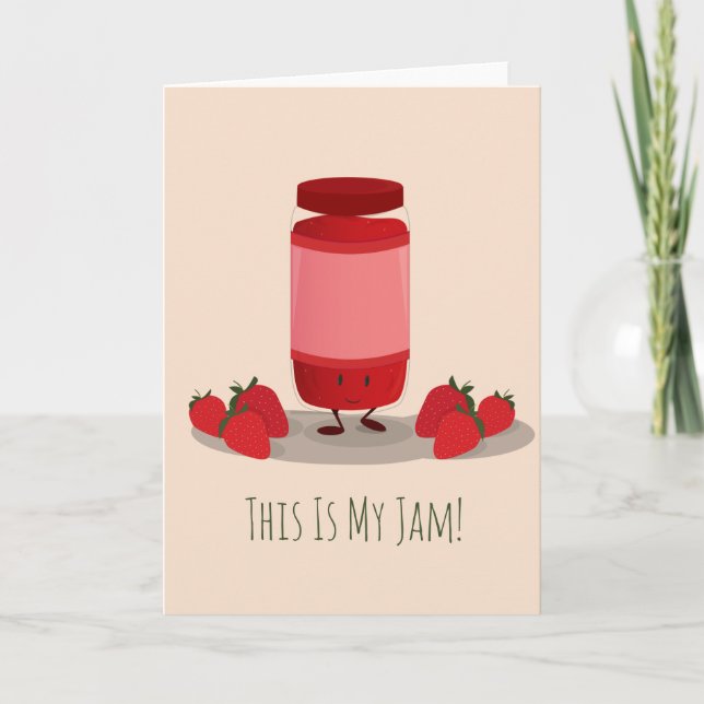 Strawberry Jam cartoon character | Greeting Card (Front)
