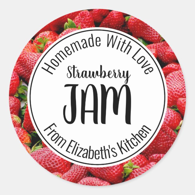 Strawberry Jam Classic Round Sticker (Front)
