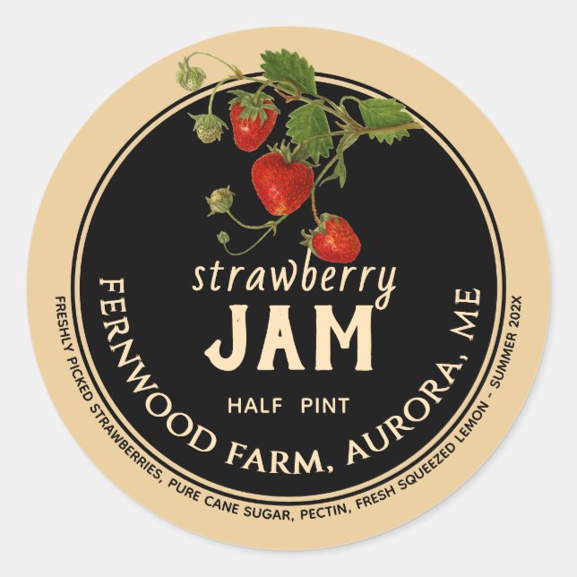 Strawberry Jam  Classic Round Sticker (Front)