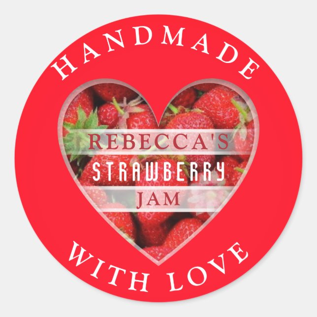 Strawberry Jam Classic Round Sticker (Front)