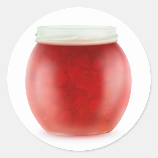 Strawberry jam classic round sticker (Front)
