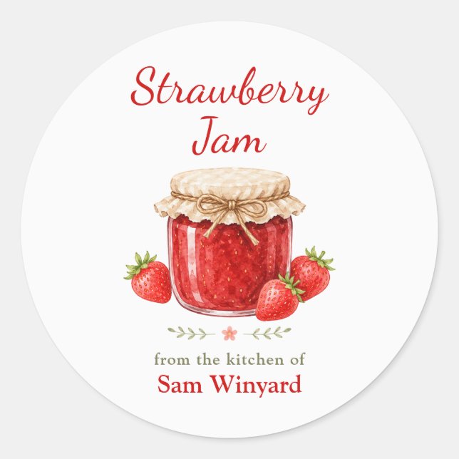 Strawberry Jam From the Kitchen Of Label (Front)