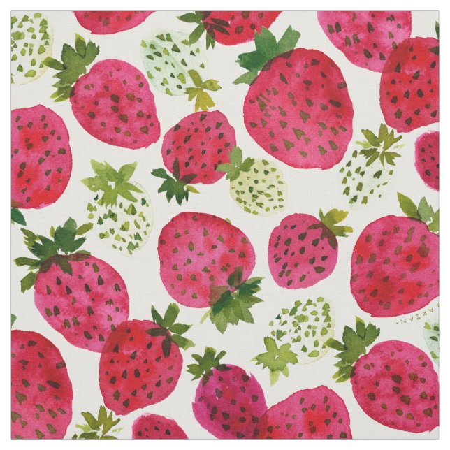 STRAWBERRY JAM Fruit Pattern Fabric (Swatch)