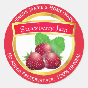 Strawberry Jam Homemade Preserve Canning Classic Round Sticker
