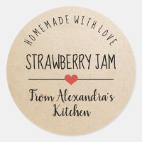 Strawberry jam kraft homemade with love  