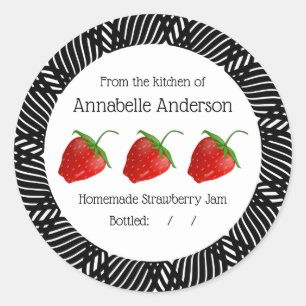 Strawberry Jam Label Modern Personalise