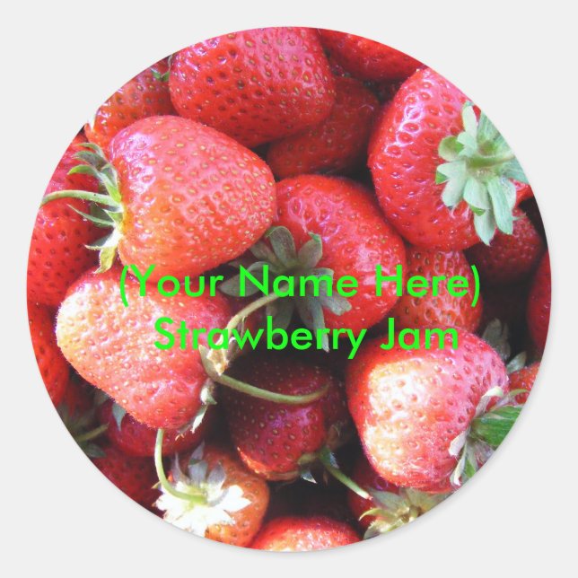 Strawberry Jam Label Sticker (Front)