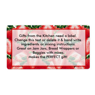 STRAWBERRY Jam Labels Kitchen Gift labels