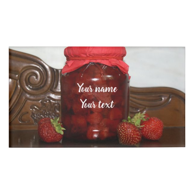 strawberry jam name tag (Front)