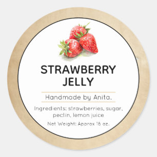 Strawberry Jam or Jelly Canning Jar Label