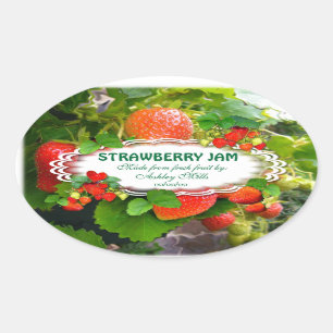 Strawberry Jam Oval Sticker