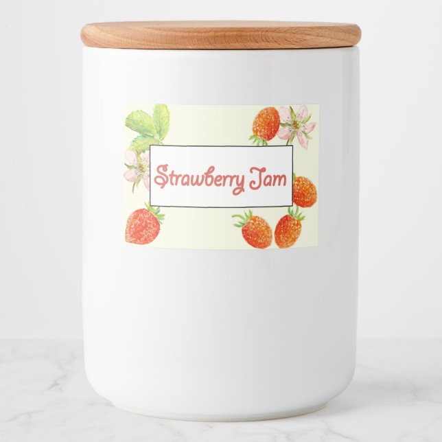 Strawberry Jam Preserves Canning Label (Front)