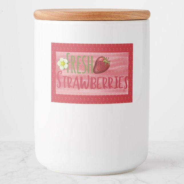 Strawberry Jam Preserves Canning Label (Front)