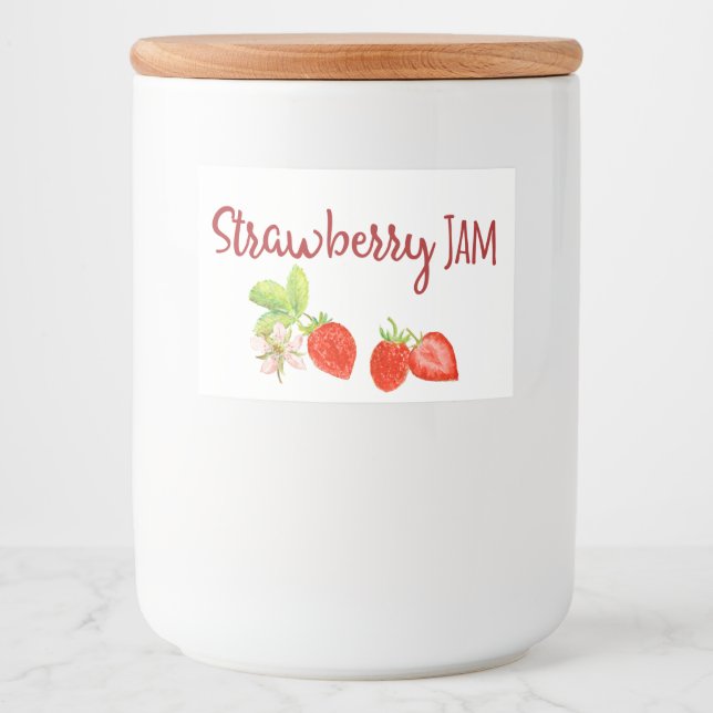 Strawberry Jam Preserves Canning Label (Front)