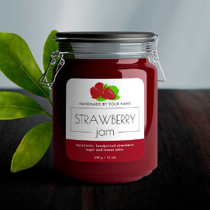 Strawberry Jam Product Label Stickers Packaging