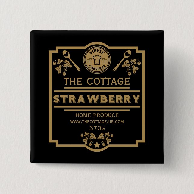 Strawberry Jam Seller 15 Cm Square Badge (Front)