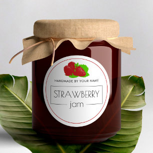 Strawberry Jam Small Product Label Stickers 