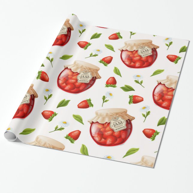 Strawberry Jam Wrapping Paper (Unrolled)