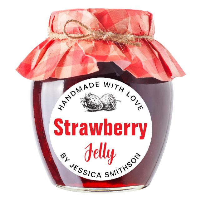 Strawberry Jelly Jam Homemade label STRAW03brd (Creator Uploaded)