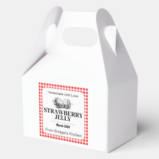 Strawberry Jelly Jam Homemade label STRAW04sqbx Favour Box