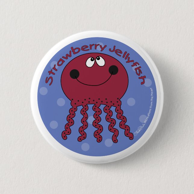 Strawberry Jellyfish 6 Cm Round Badge (Front)