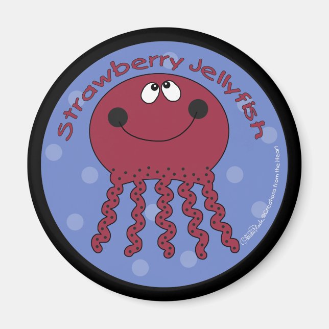Strawberry Jellyfish Magnet (Front)