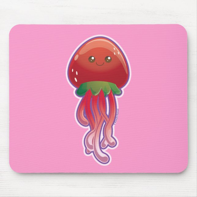Strawberry Jellyfish Mouse Mat (Front)