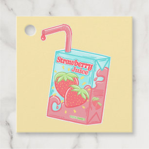 Strawberry Juice Box Birthday Party Favour Tags