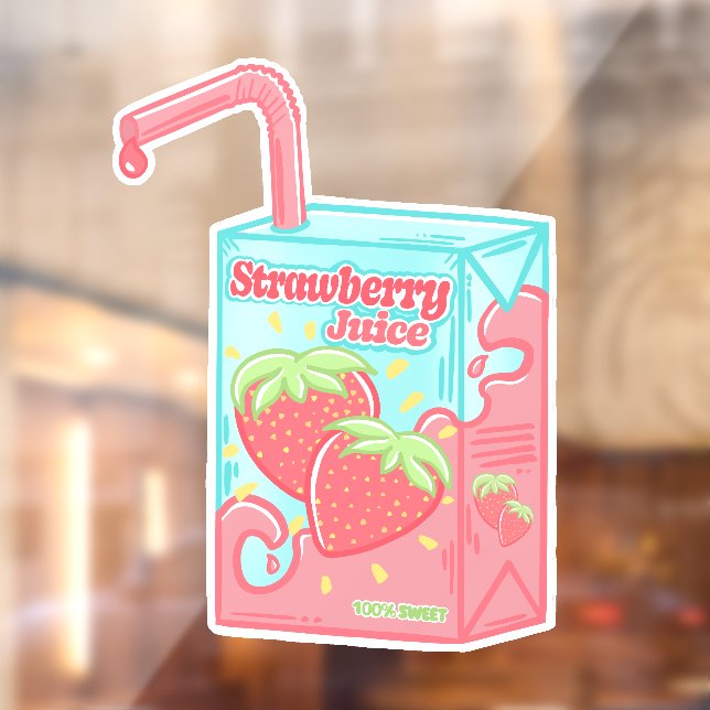 Strawberry Juice Box Window Cling (Sheet 2)